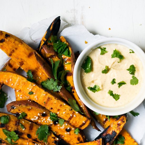 Sesame Garlic Grilled Sweet Potato