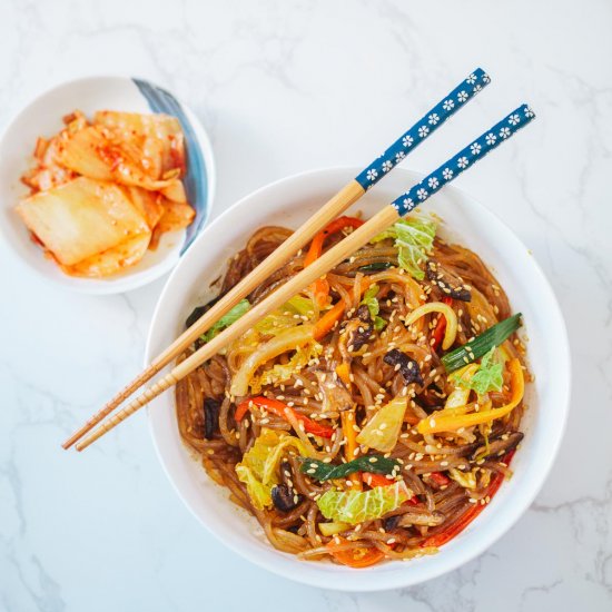 Spicy Vegan Japchae Recipe