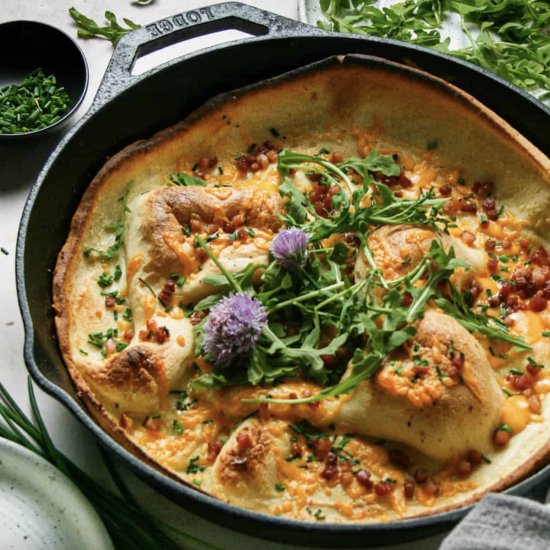 Cheddar and Chive Savory Dutch Baby