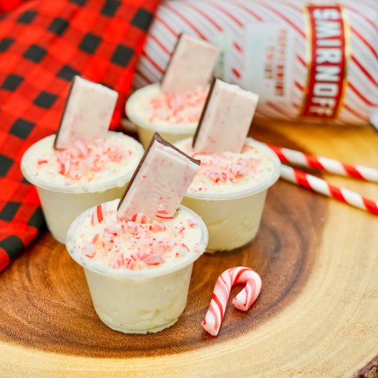 Peppermint Candy Cane Pudding Shots