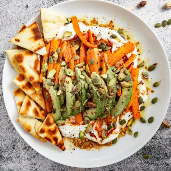 Roasted Carrot Avocado Salad