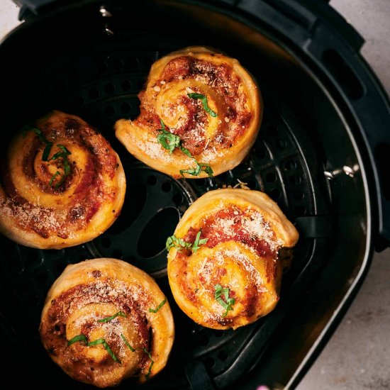 Homemade pizza rolls in air fryer