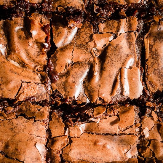 Homemade dark chocolate brownies