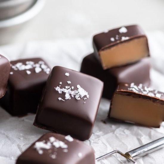 chocolate covered caramels