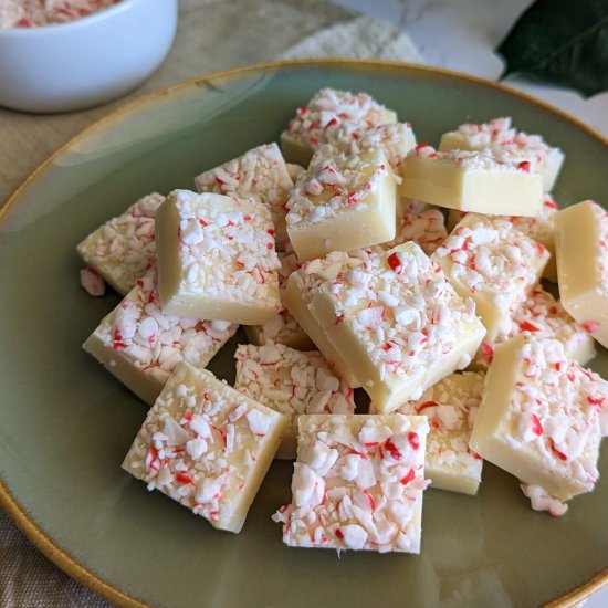 White Chocolate Peppermint Fudge