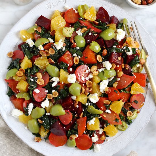 Roasted Beet and Kale Salad