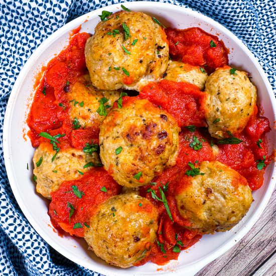 Juicy Baked Chicken Meatballs