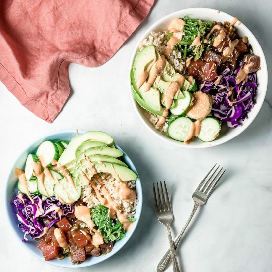 tuna poke bowls