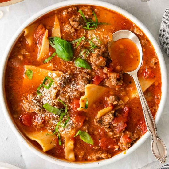 Easy Lasagna Soup