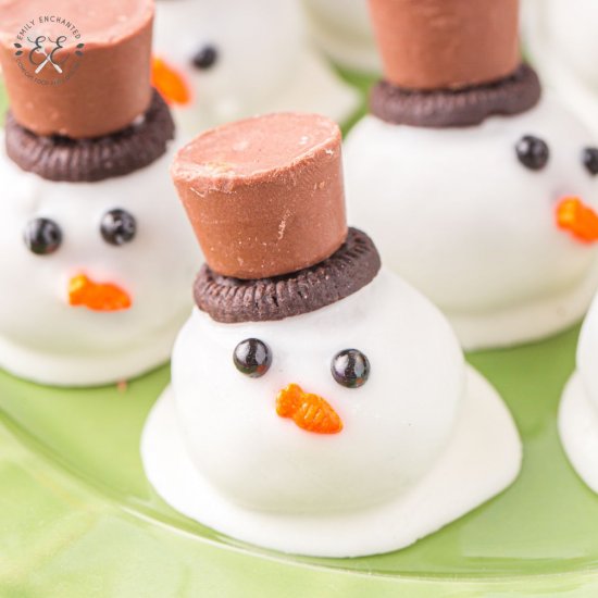 Melted Snowman Oreo Balls