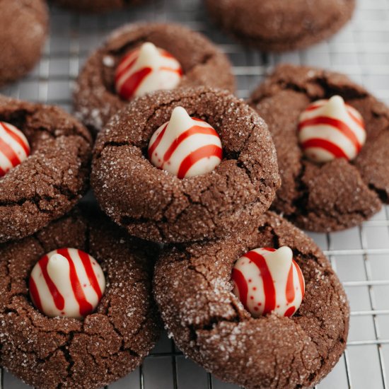 Chocolate Peppermint Kiss Cookies