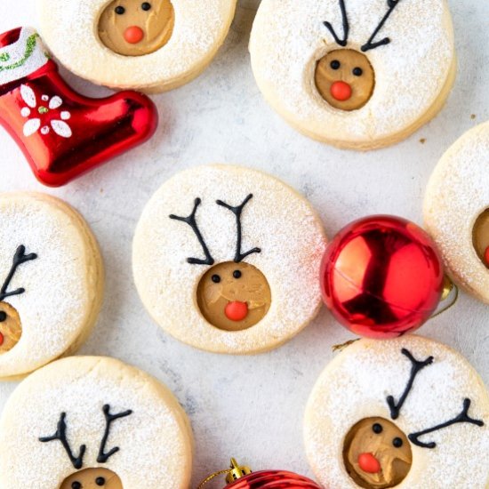 Reindeer Linzer Cookies