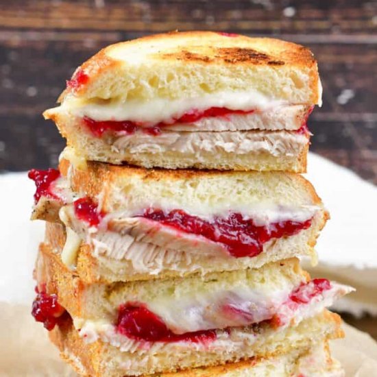 Turkey Cranberry Brie GrilledCheese