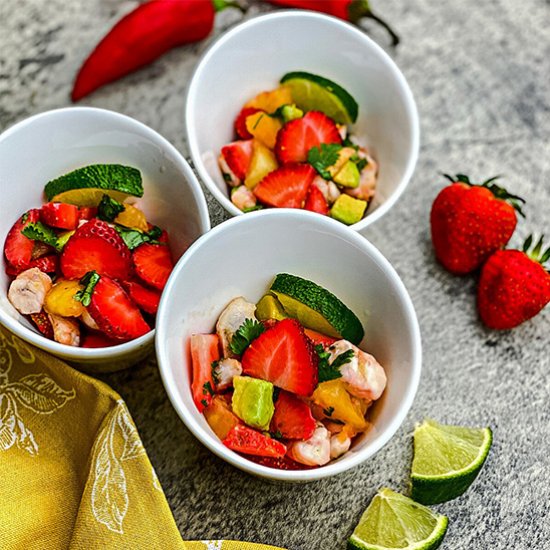 STRAWBERRY SHRIMP CEVICHE