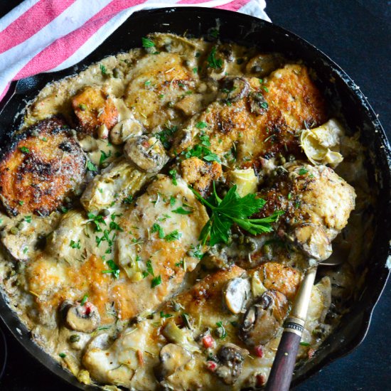 Chicken/Mushrooms Skillet Dinner