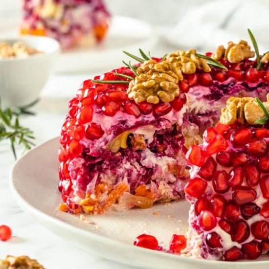 Layered Chicken Pomegranate Salad