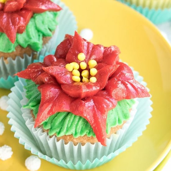 Poinsettia Cupcakes