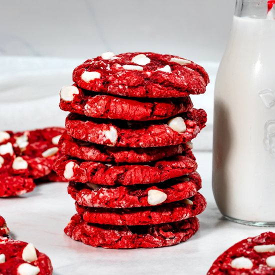 Red Velvet Cake Mix Cookies