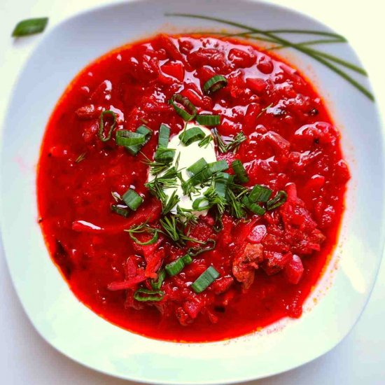 Traditional Ukrainian Borscht