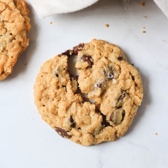 Peanut Butter Chocolate Oat Cookies