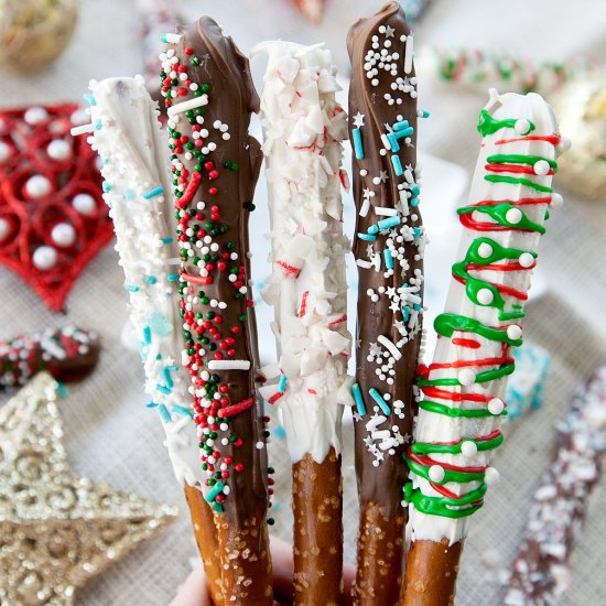 Christmas Pretzel Rods