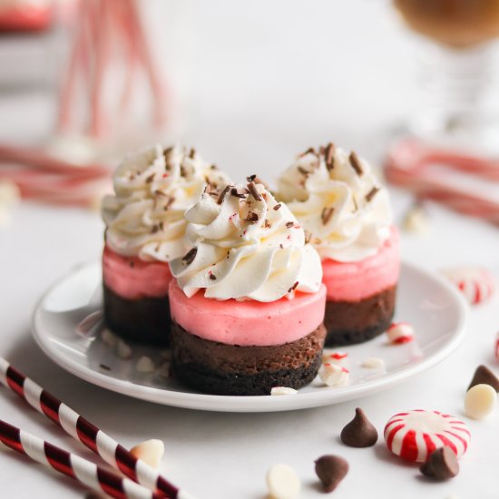 Mini Peppermint Mocha Cheesecakes