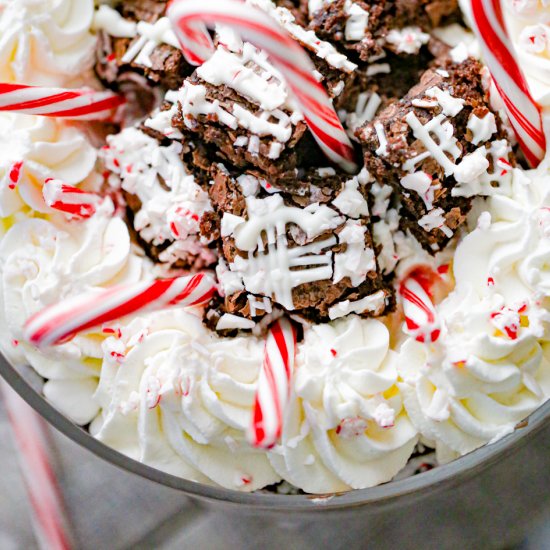 Peppermint Candy Brownie Trifle