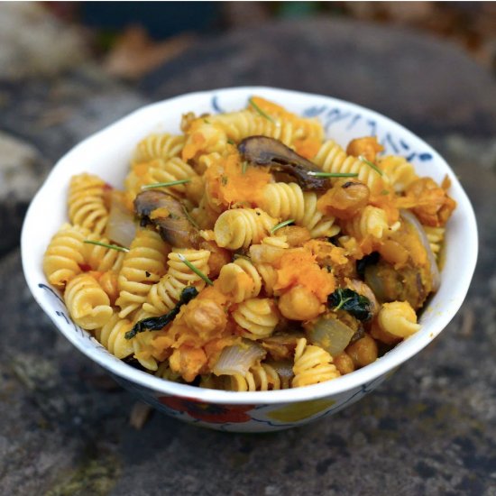 Butternut Pasta with Mushrooms