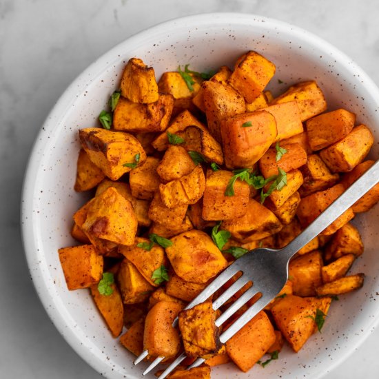 Air Fryer Sweet Potato Cubes