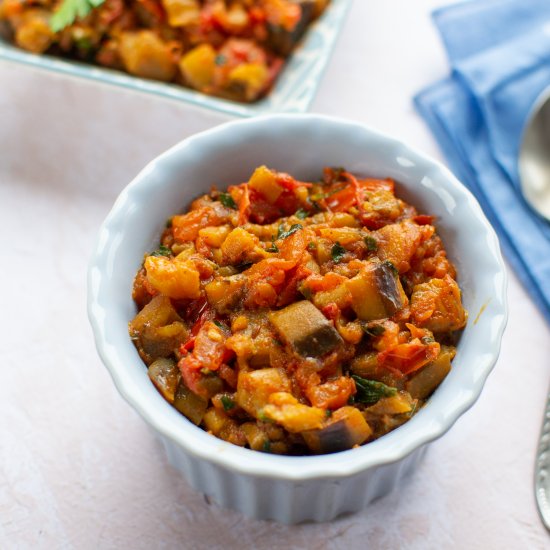 Zaalouk (Eggplant Tomato Salad)