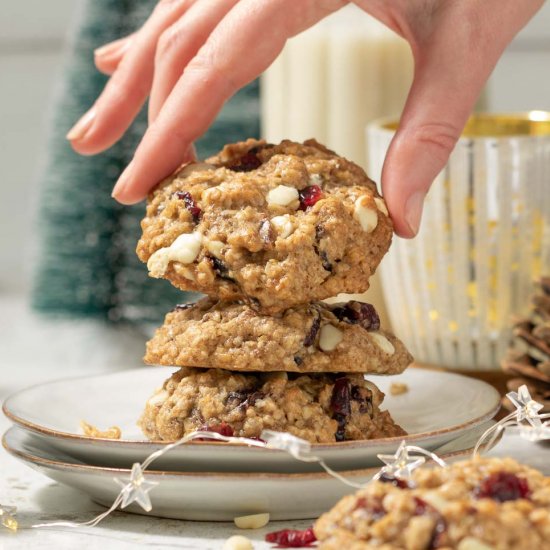 Vegan Oatmeal Cranberry Cookies