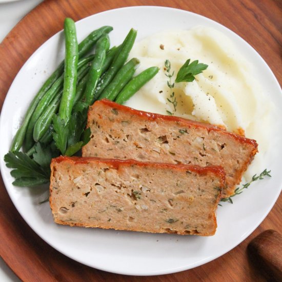 Ground Chicken Meatloaf with Glaze