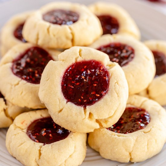 Raspberry Thumbprint Cookies