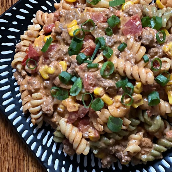 Weeknight Cheesy Taco Pasta