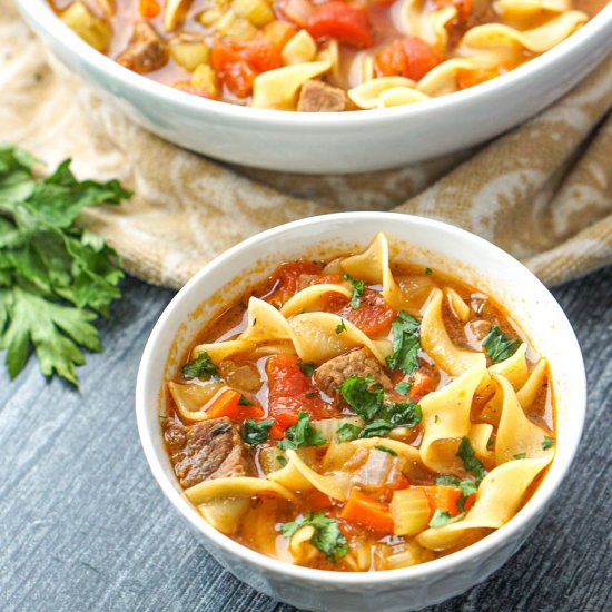 Easy Vegetable Beef Noodle Soup