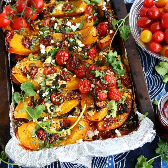 Roasted Pumpkins with Feta, Pepita