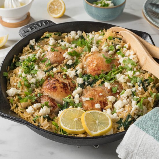 One-skillet Chicken Spinach Orzotto