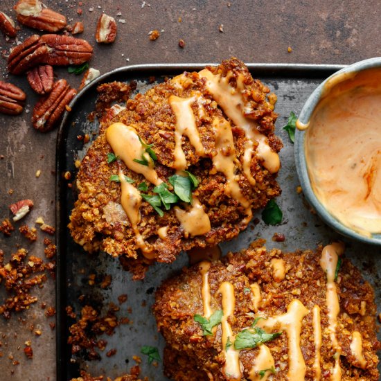 Vegan Pecan Crusted Chik’n