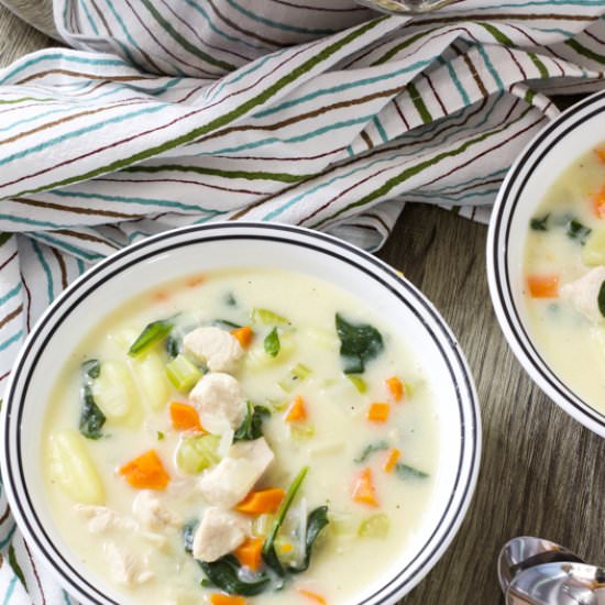 lighter chicken gnocchi soup