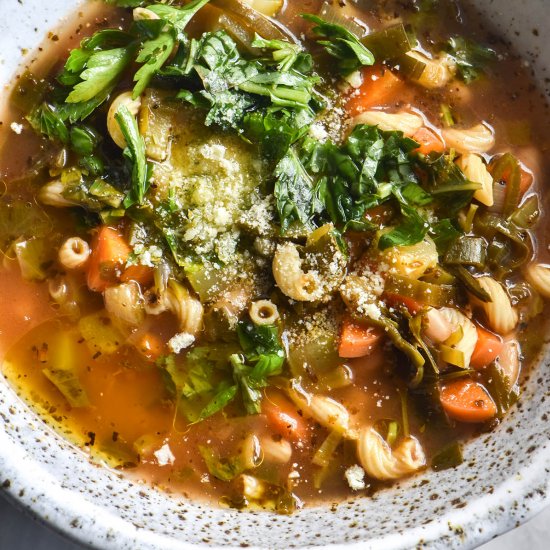 Low FODMAP minestrone soup