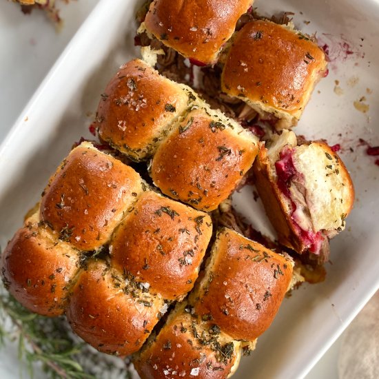 Cranberry Brie Roast Beef Sliders