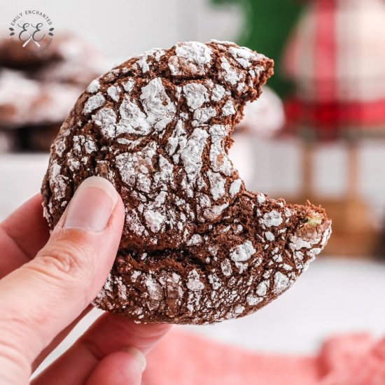 Mint Chocolate Crinkle Cookies