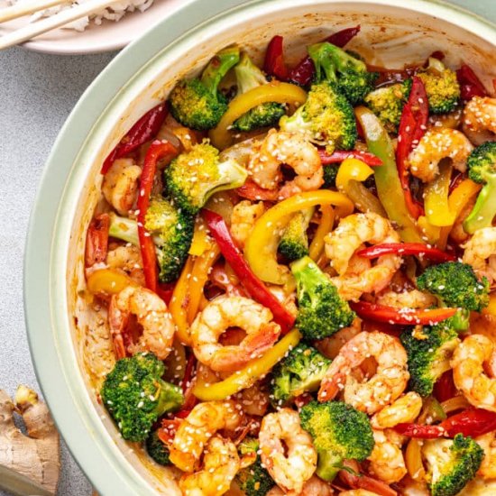 Chili Garlic Shrimp Stir Fry