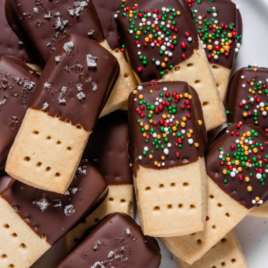 Chocolate Dipped Shortbread Cookies