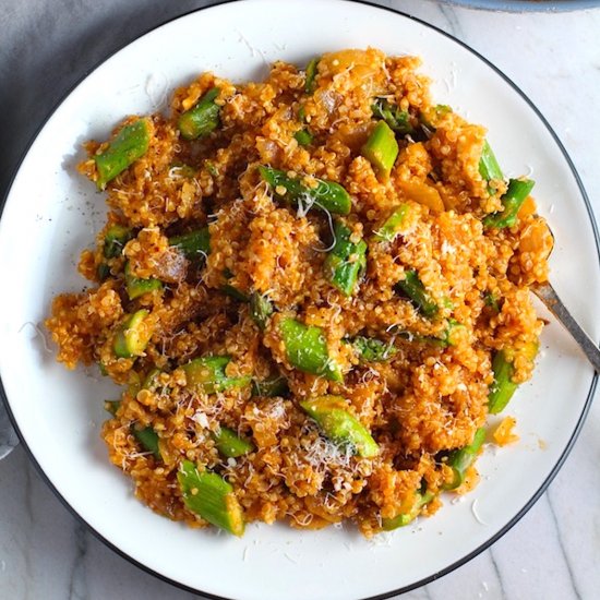 Tomato Quinoa Risotto & Asparagus