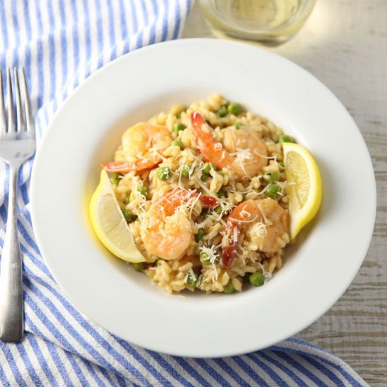 Shrimp Risotto with Peas