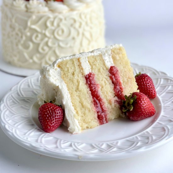 Vanilla Strawberry Cake