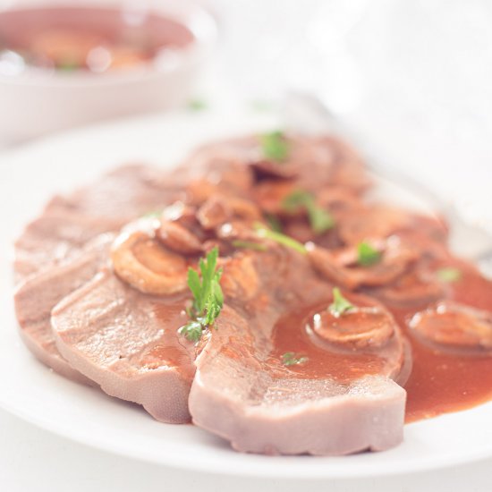 Beef Tongue in Madeira Sauce