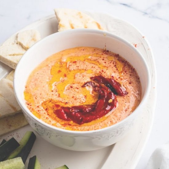 Roasted Red Pepper Greek Yogurt Dip