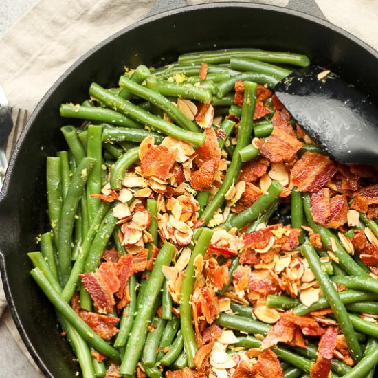 Green Bean Almondine with Bacon